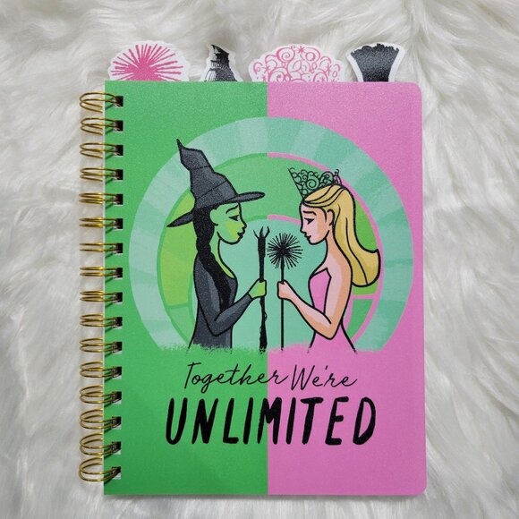 Wicked Elphaba & Glinda Tabbed Spiral Notebook - Picture 1 of 10